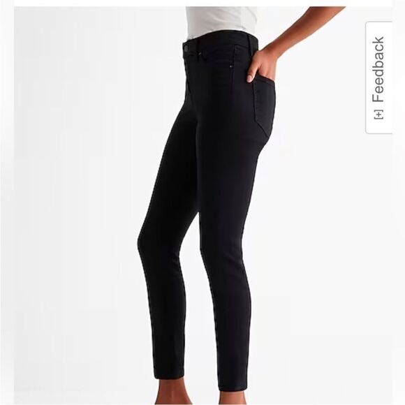 EXPRESS Mid Rise Stretch Black Jeggings. Size 10R/30. - Picture 2 of 12